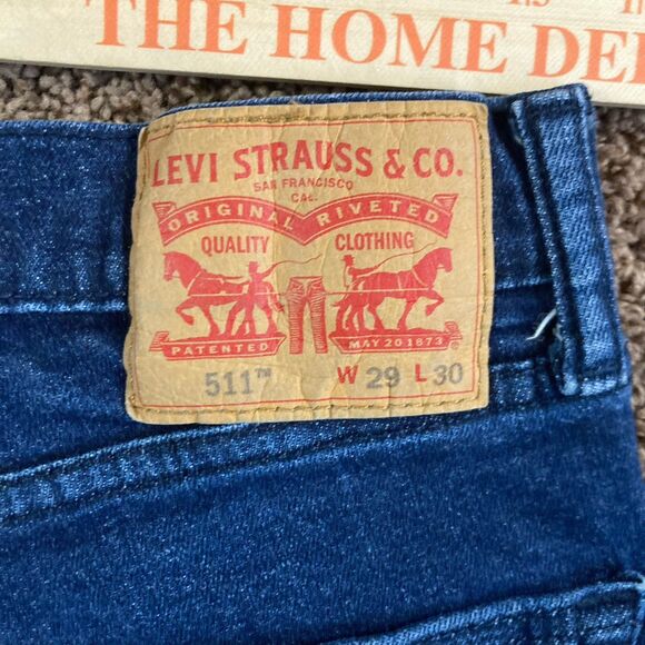 Levis 511 Slim Fit  Jeans Mens 29 x 30 Dark Wash Blue Denim - Picture 5 of 11